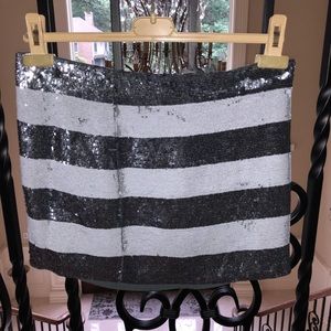 Haute Hippie Striped Sequence Mini Skirt